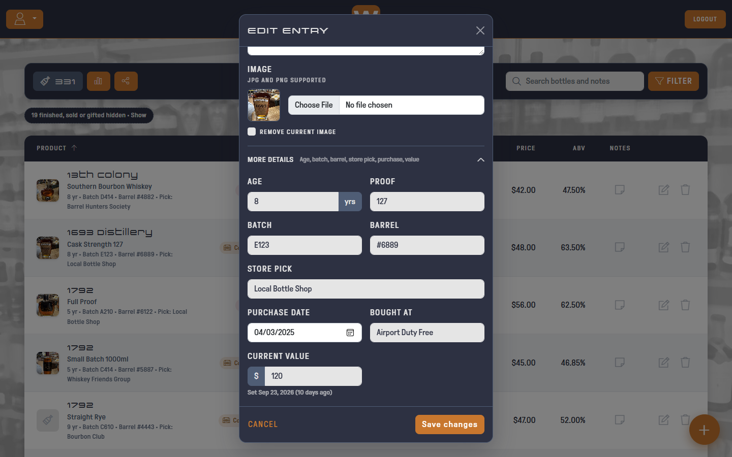 The More details section
